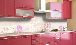 Вініловий кухонний фартух Бежева Абстракція наклейка для кухні квіти розлучення 65х250 см Happy Pocket Z181516 - мініатюра 3