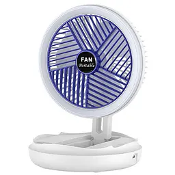 Настільний складний вентилятор Folding Fan 2in1 with Night Light White - мініатюра 2