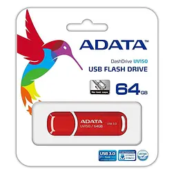 Флеш-накопичувач Adata USB A-DATA USB 3.0 AUV 150 64Gb Red (AUV150-64G-RRD) - мініатюра 4