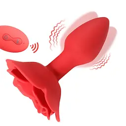 Анальна пробка Rose Rotating червона
