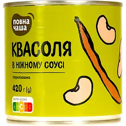 Квасоля Повна Чаша в ніжному соусі стерилізована 420 г