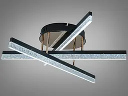 Сучасна стельова LED-люстра Diasha SX1007/3BK, чорна, 48W, акрилові світлові панелі