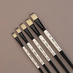Пензель синтетика плоска BREEZE 1226F №00 коротка ручка Rosa - мініатюра 4