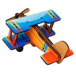 Дитячий дерев'яний 3D конструктор PuzzleOk Турбо планер Puz-00959, 27 деталей - мініатюра 3