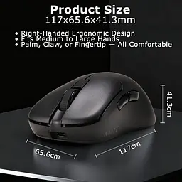 Мишка бездротова AJAZZ AJ179 Pro Миша комп'ютерна із зарядною док-станцією / 2.4G / Bluetooth / USB (Black) - мініатюра 11
