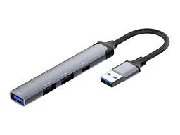 Мультипортовий адаптер ColorWay 4-in-1 USB Hub Dark Grey (CW-HUB05) - мініатюра 2