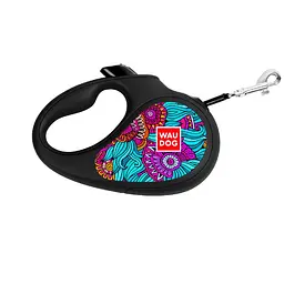 Повідець-рулетка для собак Waudog R-leash малюнок Літо M до 25 кг 5 м стрічка, що відбиває світло