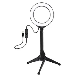 Кільцева USB LED лампа Puluz PKT3084B 4.7 + настільний штатив