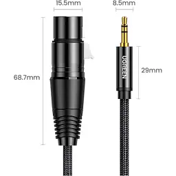 Кабель мультимедійний 3.5mm M to XLR F 2.0m AV182 black Ugreen (20244) - мініатюра 11