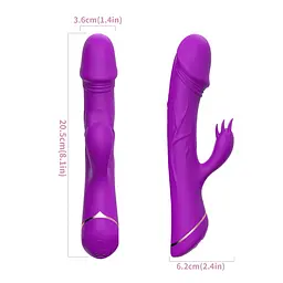 Вібратор-кролик B - Series Joy Rubberco, 20.5 см (фіолетовий) - мініатюра 6