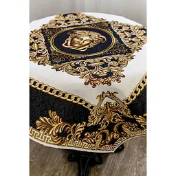 Скатертина Прованс Arte di lusso 180х135 см чорно-біла з золотим (25450) - мініатюра 10
