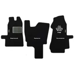 Килимки у салон для Ford Transit МК6 2006-2013 Екошкіра с подпятником 3 шт (Rombus) - мініатюра 2