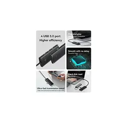Концентратор Baseus USB-C to 4xUSB 3.0 1.0m black (WKQX030401) - мініатюра 11