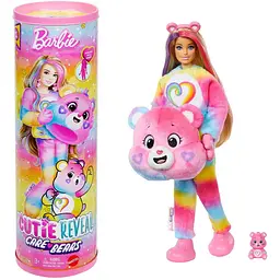 Лялька Barbie Cutie Reveal Care Bears: нова хвиля - ведмедик Єдність (JFV60) - мініатюра 6