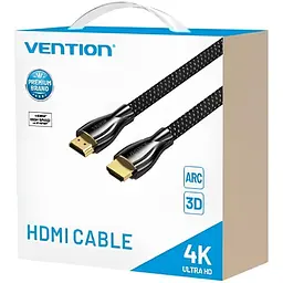 Кабель HDMI M - M, 15.0 м, V2.0, 4K 60Гц, обплетення, Zinc Alloy Type чорний Vention - мініатюра 3