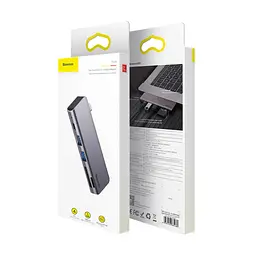 Usb-хаб Baseus Harmonica Five-in-one Hub Adapter Сірий - мініатюра 2