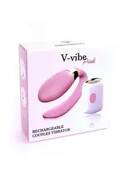 Вібратор для пар V-Vibe Pink, USB, 7 Function, Remote Control - мініатюра 9