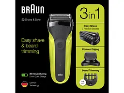 Электробритва Braun Series 3 300BT black/green - миниатюра 5