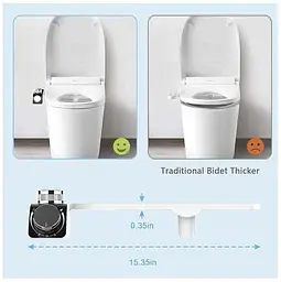 Універсальне біде-накладка SAMODRA Bidet Plus з боковим модулем та регуляцією температури, Біла (SMWDRBP) - мініатюра 3