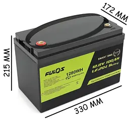 Акумулятор BATTERY liFePo FULOS 12V 100Ah для дому, квартири, ДБЖ та сонячних електростанцій - мініатюра 4