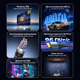 Кабель HDMI Vention ALVHH 2.2 16K 60 Гц 2 м сірий (ALVHH) - мініатюра 7