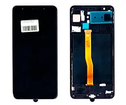 Дисплей Samsung A750 Galaxy A7 2018 OLED чорний + рамка