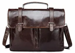 Портфель з гладкої шкіри 14866 Vintage коричневий