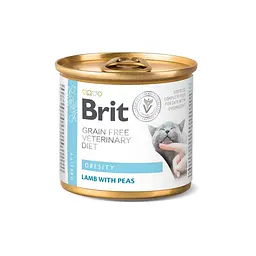 Вологий корм Brit GF VetDiet Obesity для кішок, при ожирінні та надмірній вазі, з ягнятком, 200 г - мініатюра 6
