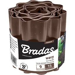 Бордюр хвилястий газонний Bradas 9 м х 25 см коричневий OBFB 0925