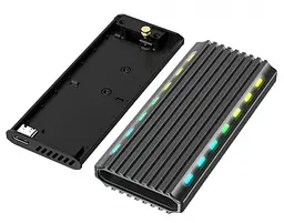 Кишеня зовнішня M.2 Gembird, Black, USB 3.1, формат M.2 шириною 22 мм: 2230, 2242, 2262, 2280, SATA та NVMe; підтримка ключів M-, B-, M+B, алюмінієвий корпус (EE2280-U3C-03) - мініатюра 3
