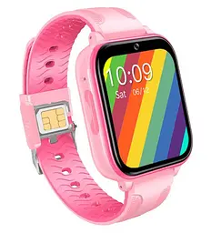 Розумний годинник телефон для дітей Lemfo Y37 з AMOLED екраном, 4G sim картою, прослушкою, GPS трекером та акумулятором 1000 мАг До 7 днів роботи Рожевий - мініатюра 2