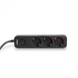 Мережевий подовжувач Videx Oncord з кнопкою з/з 3п 3 м 3x1.5 мм black (VF-PD33G-B) - мініатюра 3