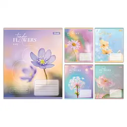 
Зошити учнівські 12 аркушів лінія 1B Tender Flowers, 25 шт. в упаковці