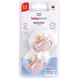 Пустушка Baby-Nova латексна ортодонтична рожева 2 шт. (3962007)