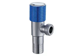 Кран для підключення сантехприладів MIXXUS 1/2x1/2 з нерж.сталі SUS304 (синій) VAL-08-1/2x1/2