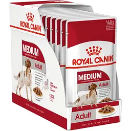 Уцінка. Набір вологий корм Royal Canin Medium Adult для дорослих собак середніх порід 1.4 кг (10 шт. х 140 г)  - мініатюра 2