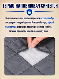 Штори на двері від холоду (на магнiтах) Графіт PP 100*200 см - мініатюра 4