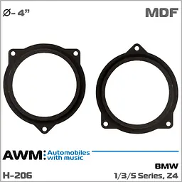 Проставки під динаміки 100 мм / 4" AWM H-206 для автомобілів BMW 1 Series, 3 Series, 5 Series, Z4 - мініатюра 4