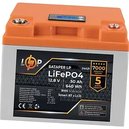 Акумулятор LogicPower LiFePO4 LCD Smart BT 12V 12.8V/50Ah/640Wh BMS 40A/40А [24421] [109420] - мініатюра 4