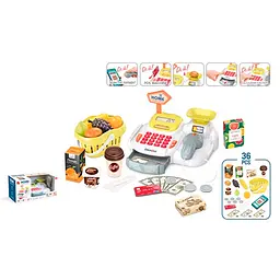 Касовий апарат 668-115, 23 см, сканер, продукти, ваги, купюри, монети, звук, світло, в коробці (6903317539840)
