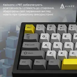 Клавіатура Ajazz AK650 Moon Yellow Switch USB UA Black/Grey/Yellow (AK650-MY-GWY) - мініатюра 10