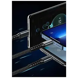 Дата кабель USB 2.0 AM to Lightning + Micro 5P + USB-C 1.2m 100W nylon black XoKo (SC-3100) - мініатюра 5