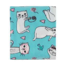 Плед Ardesto Fleece 130x160см, котики, блакитний (ART0726PB)