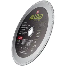 Диск алмазний Alloid Building Tools з суцільною кромкою ультратонкий 230 мм (DS-24230) - мініатюра 2
