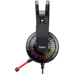 Ігрові геймерські навушники Hoco Gaming W105 з мікрофоном і LED RGB підсвіткою червоні - мініатюра 4