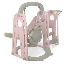 Дитяча гірка-гойдалка пластик з баскетбольним кільцем Bambi 35х50х125 см det0016084 - мініатюра 3