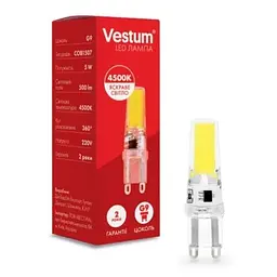 Лампочка Vestum LED COB G9 5W 3000K 220V (1-VS-8301) - мініатюра 2