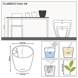 Вазон Lechuza Classico Color, 9 л, білий (13190) - мініатюра 3