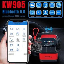 Універсальний автосканер Konnwei KW905 Професійний діагностичний автомобільний сканер ОБД2, EOBD, OBD2, ELM327 (19511) - мініатюра 4