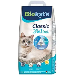 наповнювач туалету для котів Biokat's Classic Fresh 3in1 Cotton Blossom 10 кг бентонітовий - мініатюра 4